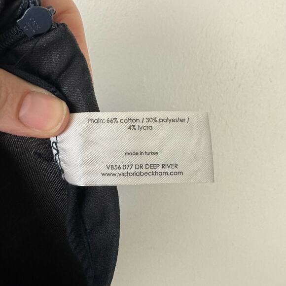 Victoria Beckham | Wax Coated Denim Ankle Zip Mid Rise Leggings Skinny Pants - Picture 7 of 8